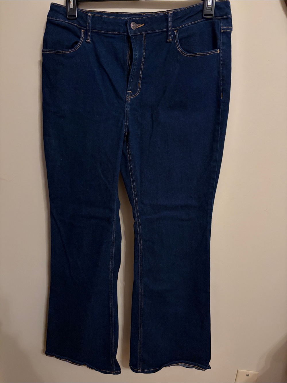 Old Navy Navy Wide-Leg Stretch Jeans